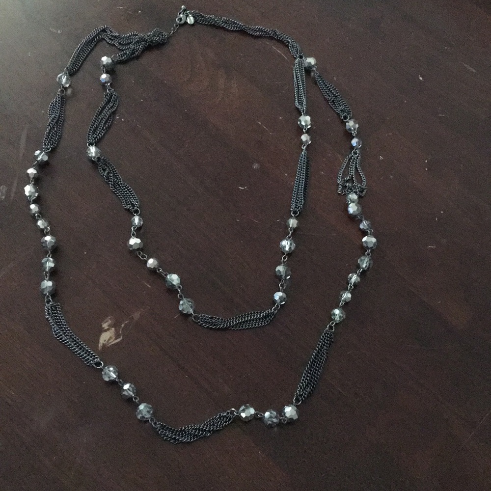 Silver layered necklace